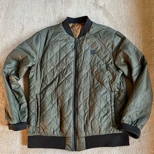 Roark Quilted Reversible Bomber Jacket - Dark Green/Tan